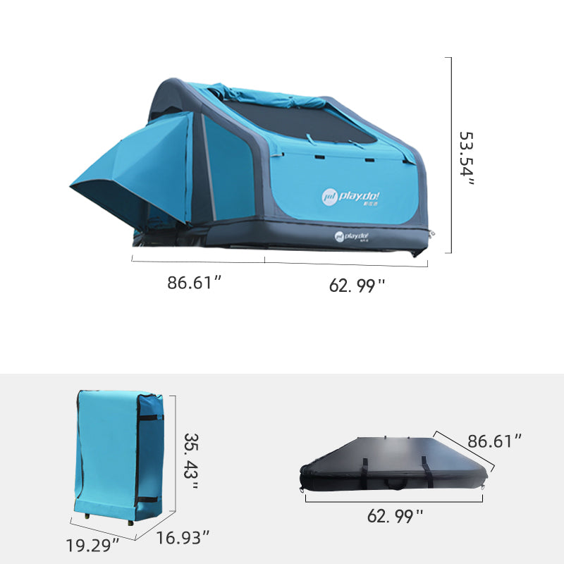PlayDo Limited Edition Fish Island Inflatable Roof Top Tent | Multi-Scene Family Camping