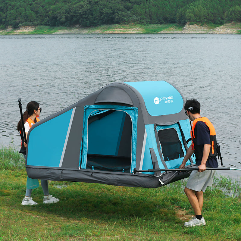 Tienda de campaña hinchable de techo PlayDo Edición Limitada Fish Island | Camping familiar multiescena