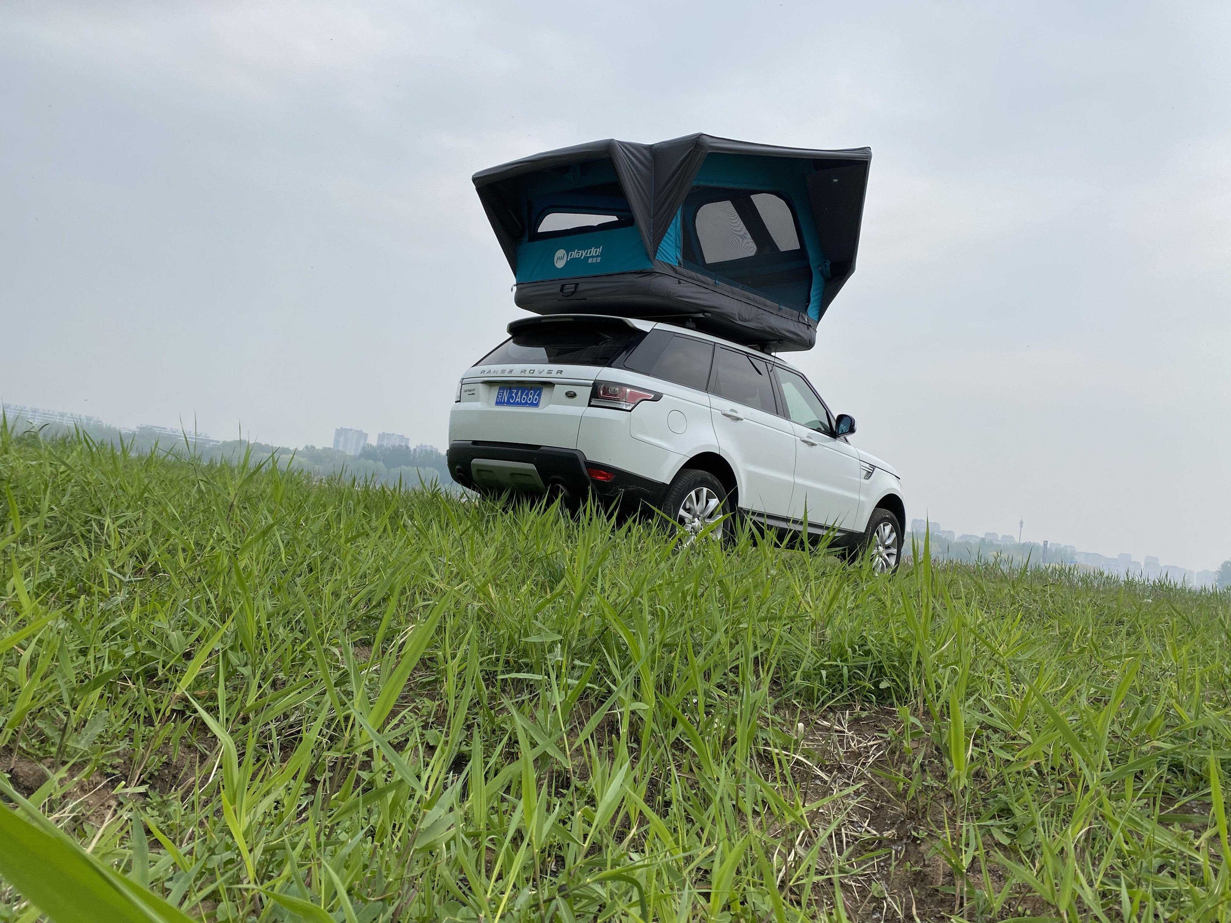 PlayDo Inflatable Roof Top Tent | Panoramic Lightweight Rooftop Tent for Family Camping Car Camping Ospre