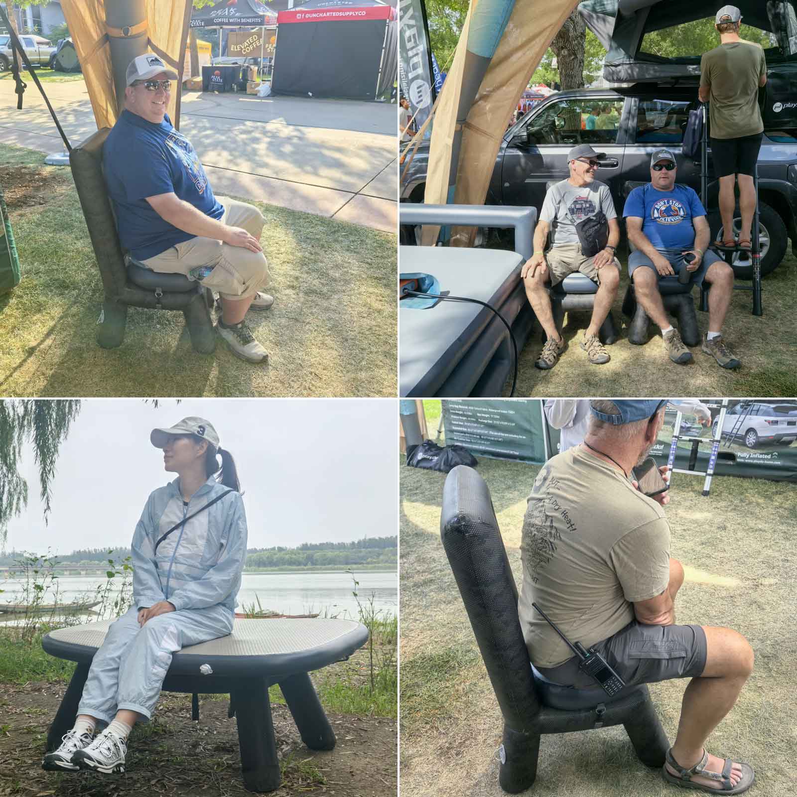 Mesa y silla hinchables para exteriores PlayDo | Camping familiar multiescena