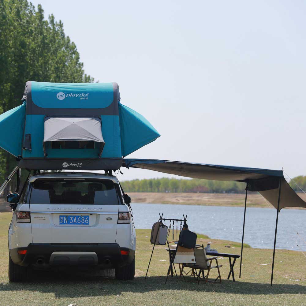 Toldo lateral de coche PlayDo Fish Island 90° | Perfecto para acampar en familia