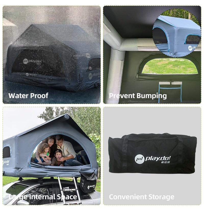 PLAYDO Inflatable Rooftop Tent for Family Camping | Lightweight Camping Tent | Shell Wing