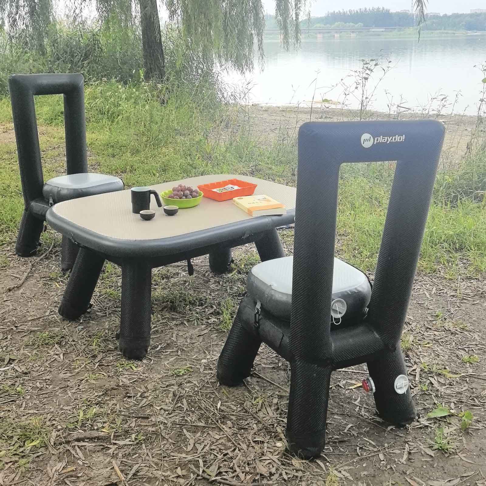 PlayDo Outdoor Inflatable Table and Chair Combo | Multi-Scene Family Camping